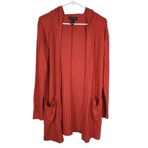 Hooded lonegline cardigan